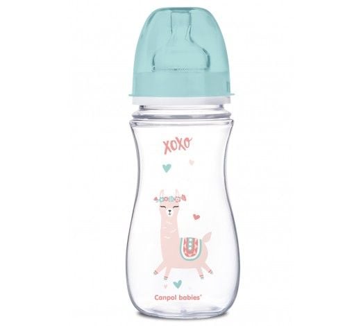 Пляшечка 300мл з широким отвором зелена Лама 35/222_gre canpol