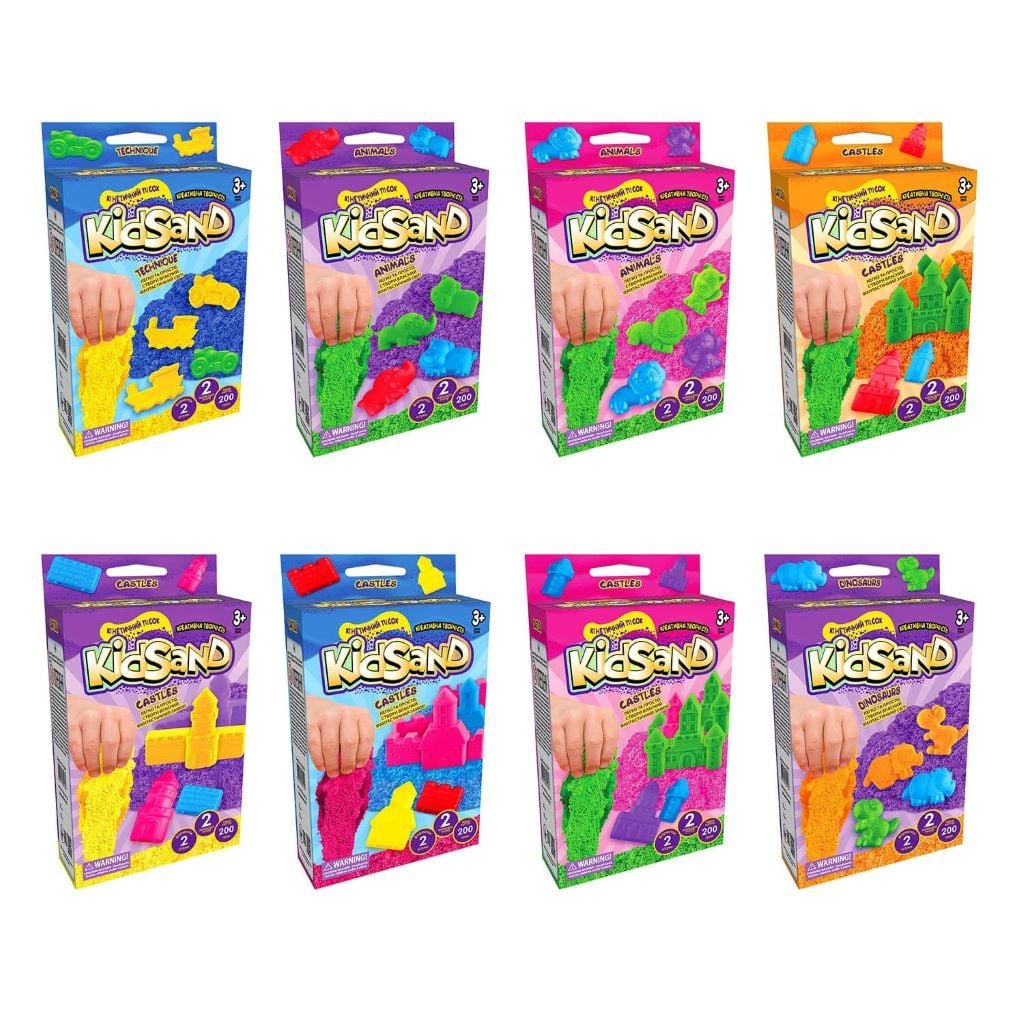 Кінетический пісок 200г 2формочки в коробці 16*10*3см KS-05-04U Китай