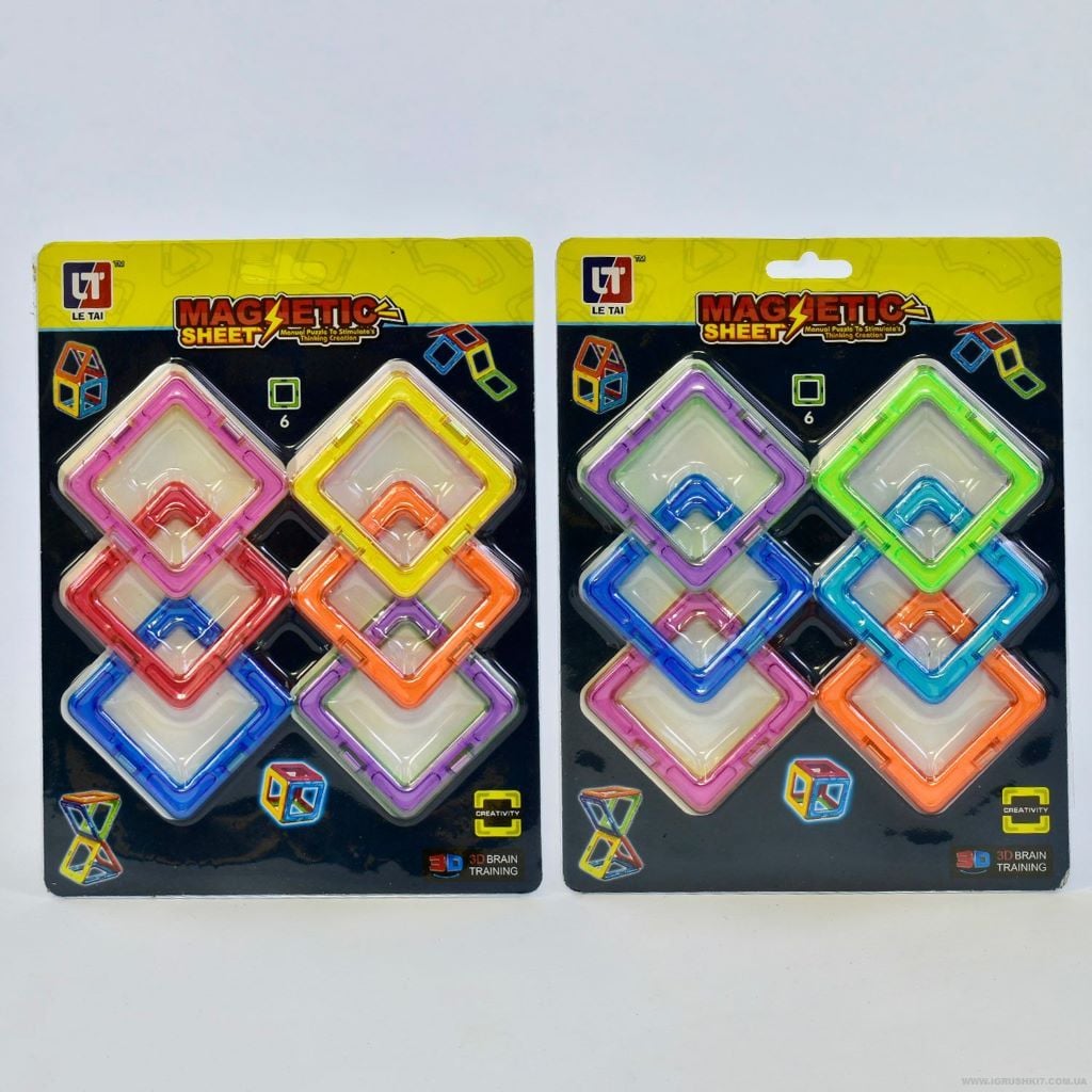 Конструктор магнітний 6дет на планшеті мікс кольорів LT1006 Le Tai