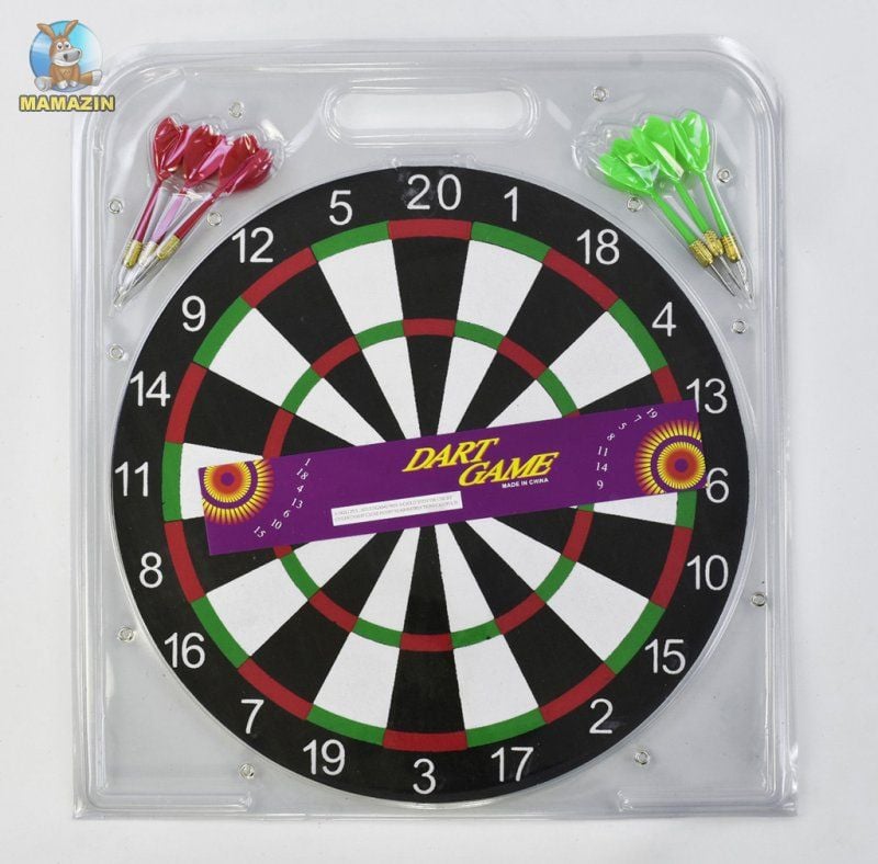 Дартс 12" з дротиками 6шт в блістері  37*33*1.5cм C34000 Китай