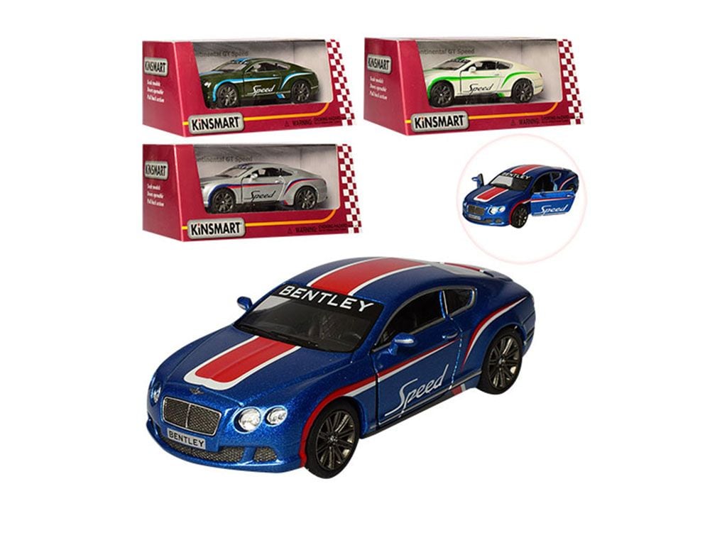Машина металева 1:38  Bentley Continental інерція відкрив двері гум колеса коробка 16*7*8см КТ5369WF kinsmart