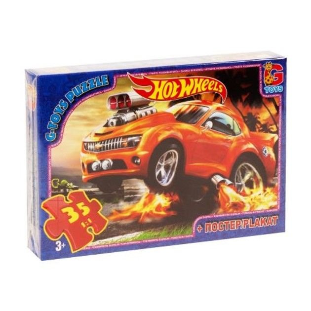 Пазли 35ел HOTWHEELS+постер в коробці 19*13*3см FW701 G-Toys