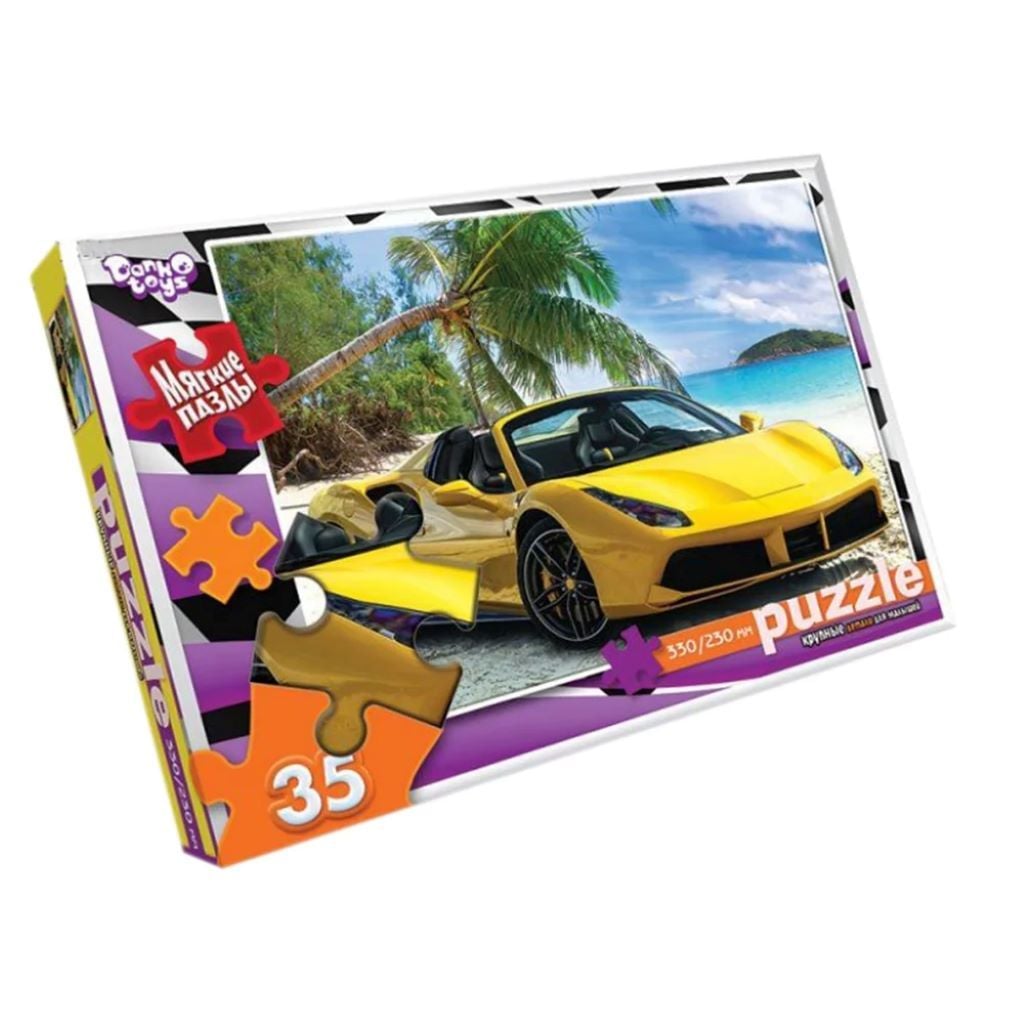 Пазли 35эл Машина Кабріолет біля моря великі м'які деталі 330/230мм в коробці S35-09-16 Danko toys
