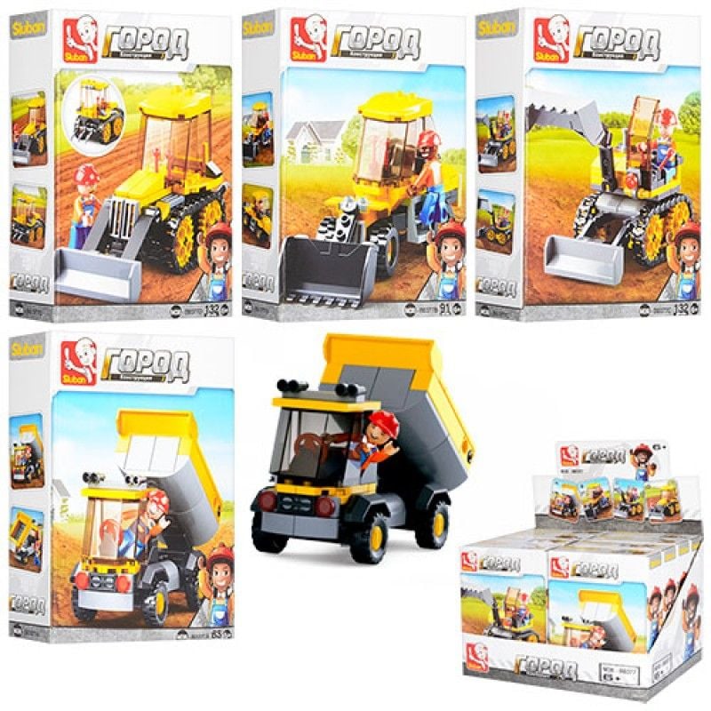 Конструктор 130+дет Towv будтехніка мікс видів  в коробці 19*14*4см M38-B0377 sluban