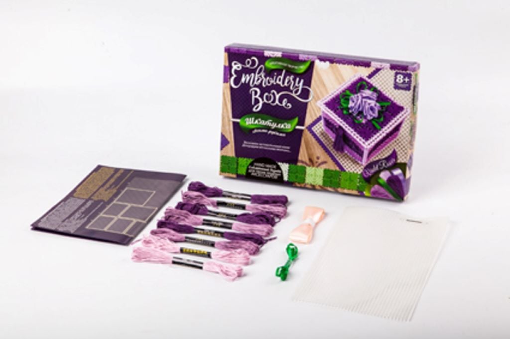 Креативна творчість Скринька Embroidery Box Violet Roses у коробці 28*20*2,5см EMB-01-03 Danko toys