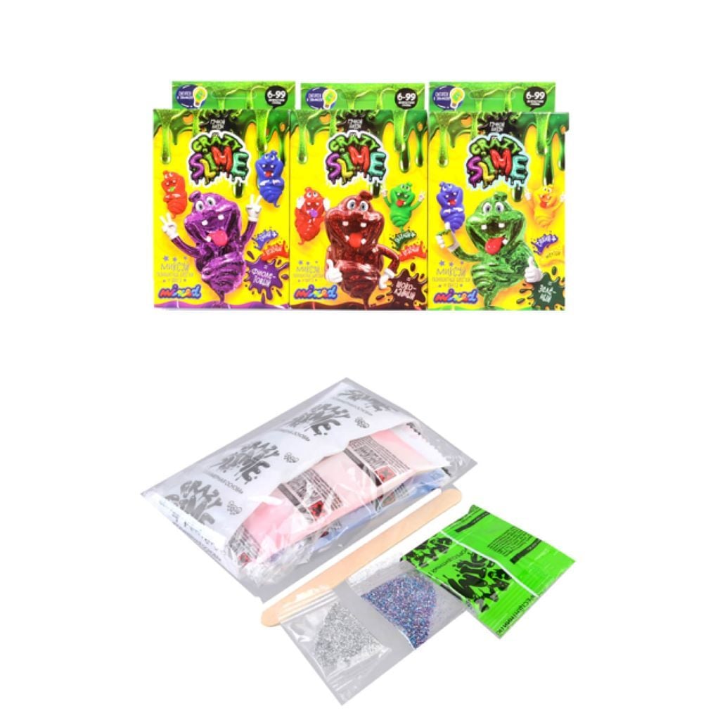 Набір для проведення дослідів "Crazy Slime" ручний лизун в коробці 13 * 9 * 5 см SLM-02-01,02 danko toys