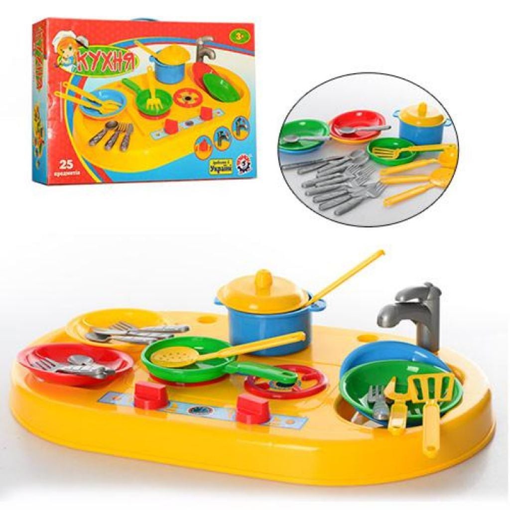 Кухня з плитою та мийкою 23 предмети в коробці 52*31*7,5см 1912 Технок