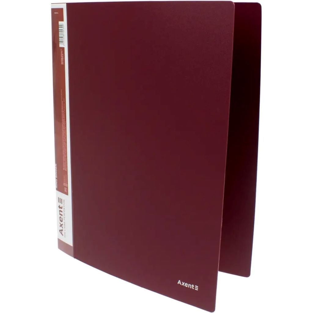 Папка А4 пластик на 4 кольца 35мм бордовая 1208-04 Axent