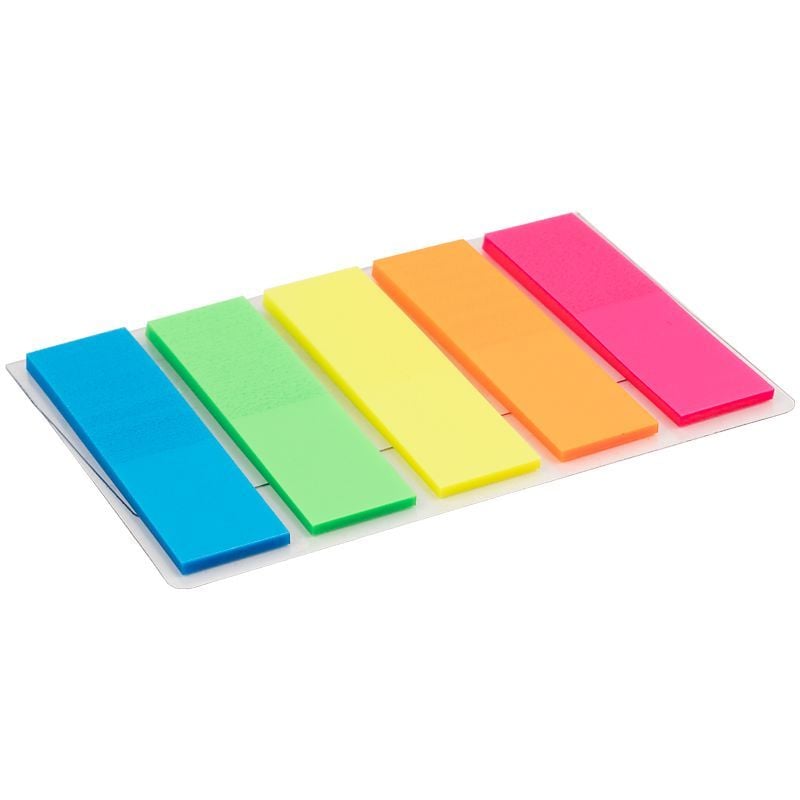 Закладки 5кол неон в пакеті Delta 12*45мм 125шт D2450-01 Axent