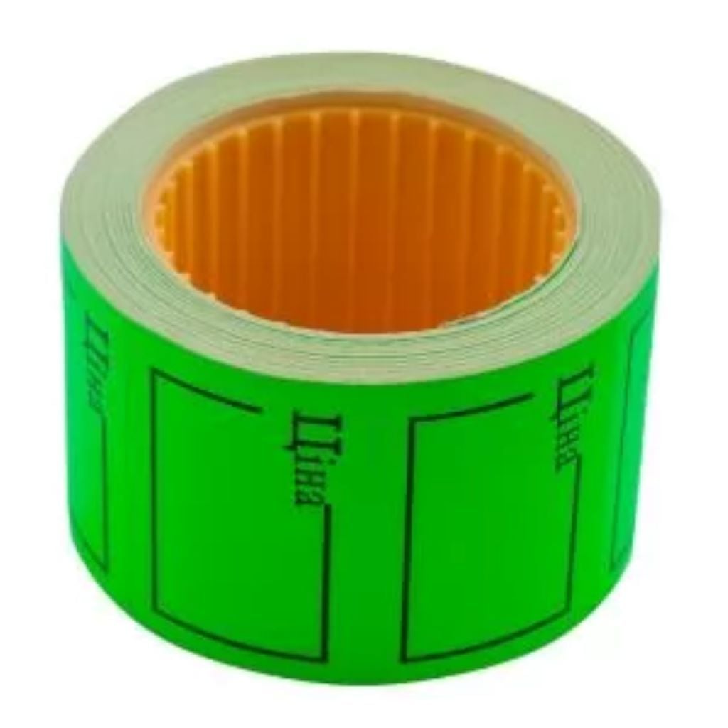 Цінники 2*3см 6м прямокутні зелені 94492 Україна