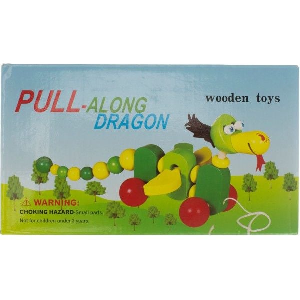 Каталка дерево Дракон на шнурку в коробці MD0685 Китай