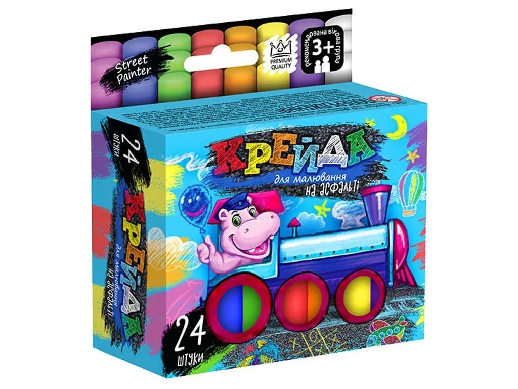 Крейда кольорова кругла 24шт в коробці 12*7*4см MEL-02-05 Danko toys