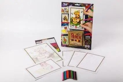 Картина по номерах PENCIL 5малюнків 12 олівців 32*22 PBN-01-08 danko toys