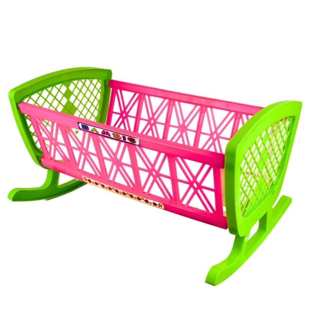 Ліжко для ляльок 50*30*4см качалка пластик мікс кольорів у сітці 006 bamsic