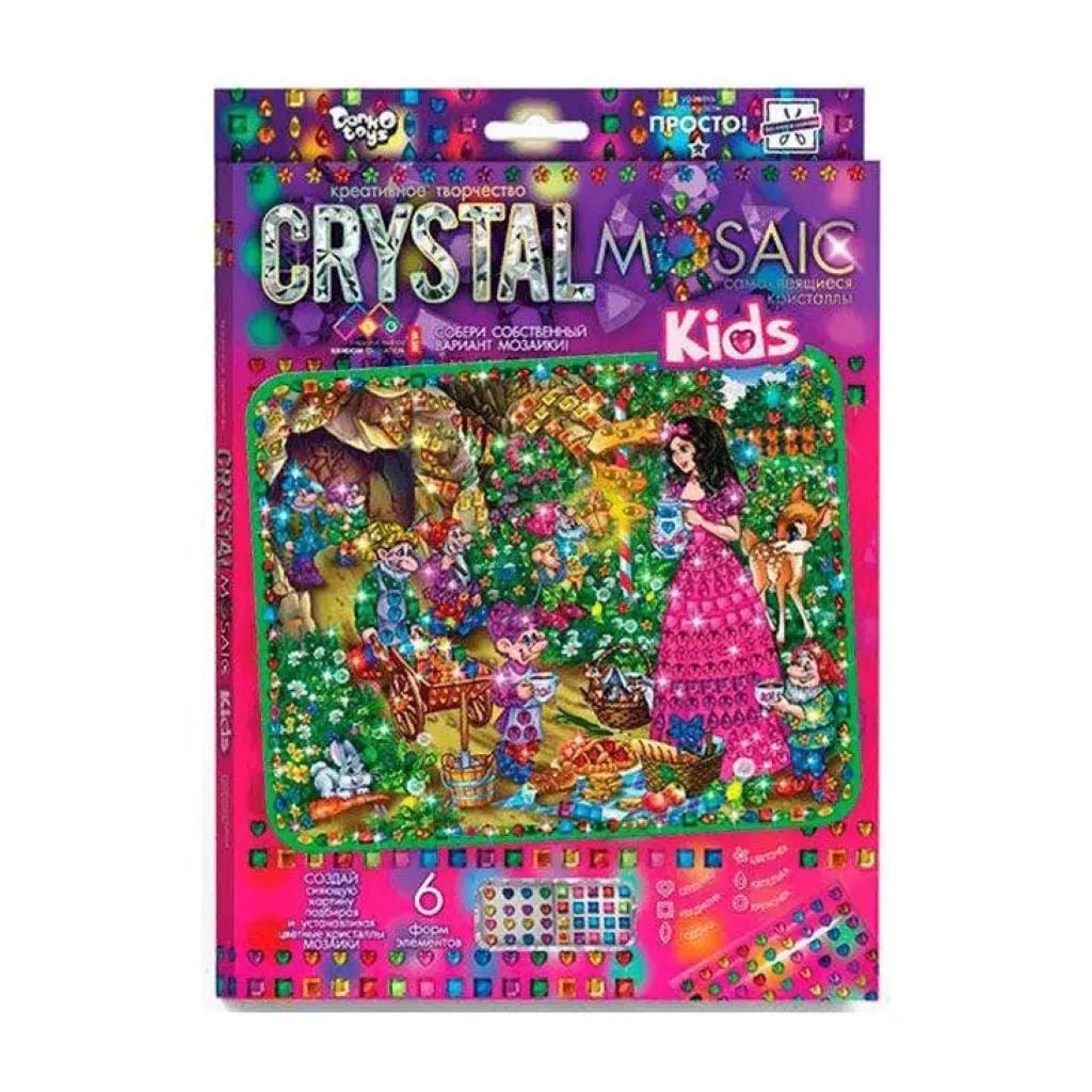 Блискуча мозаїка Crystal Mosaic Kids Білосніжка у коробці СRMk-01-07 Danko toys