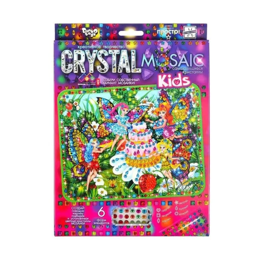 Блискуча мозаїка Crystal Mosaic Kids святкування Дня народження у коробці CRMK-01-08 Danko toys