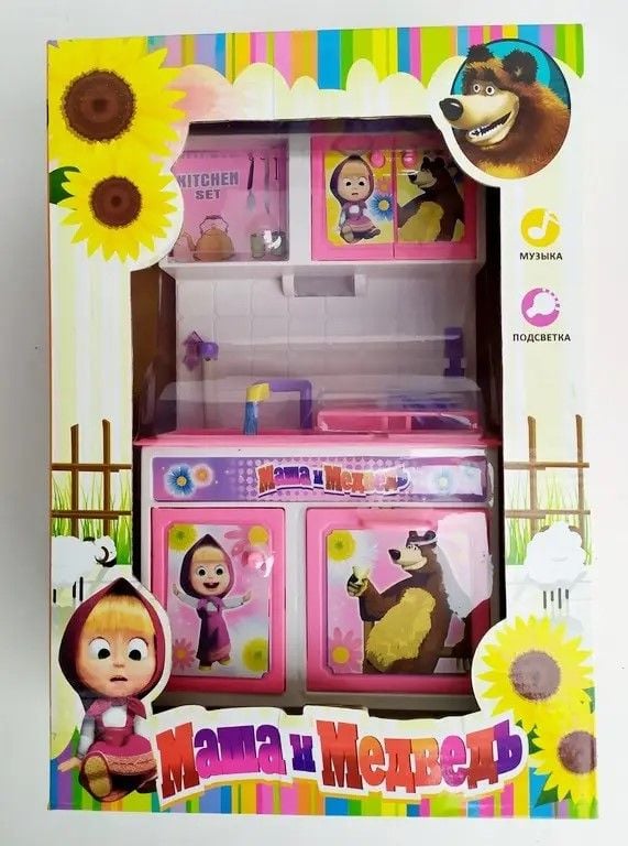 Холодильник Маша та Ведмідь звук світло у коробці QF1550 Китай