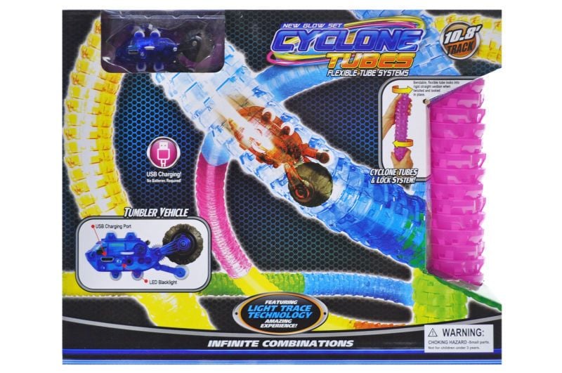 Трек трубчатий гнущийся світиться  в темноті коробка 32*26,5*10см 6688-68 Китай