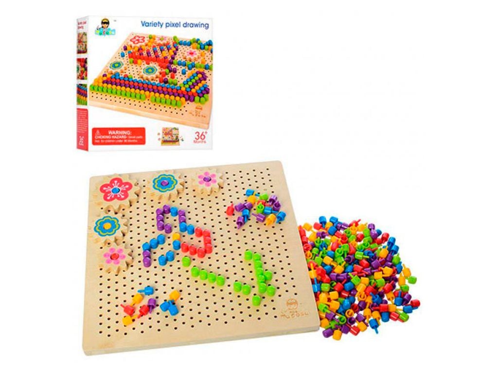 Дерево  логіка мозаїка картинки шестерні коробка 30*30*8см MD1185 Китай