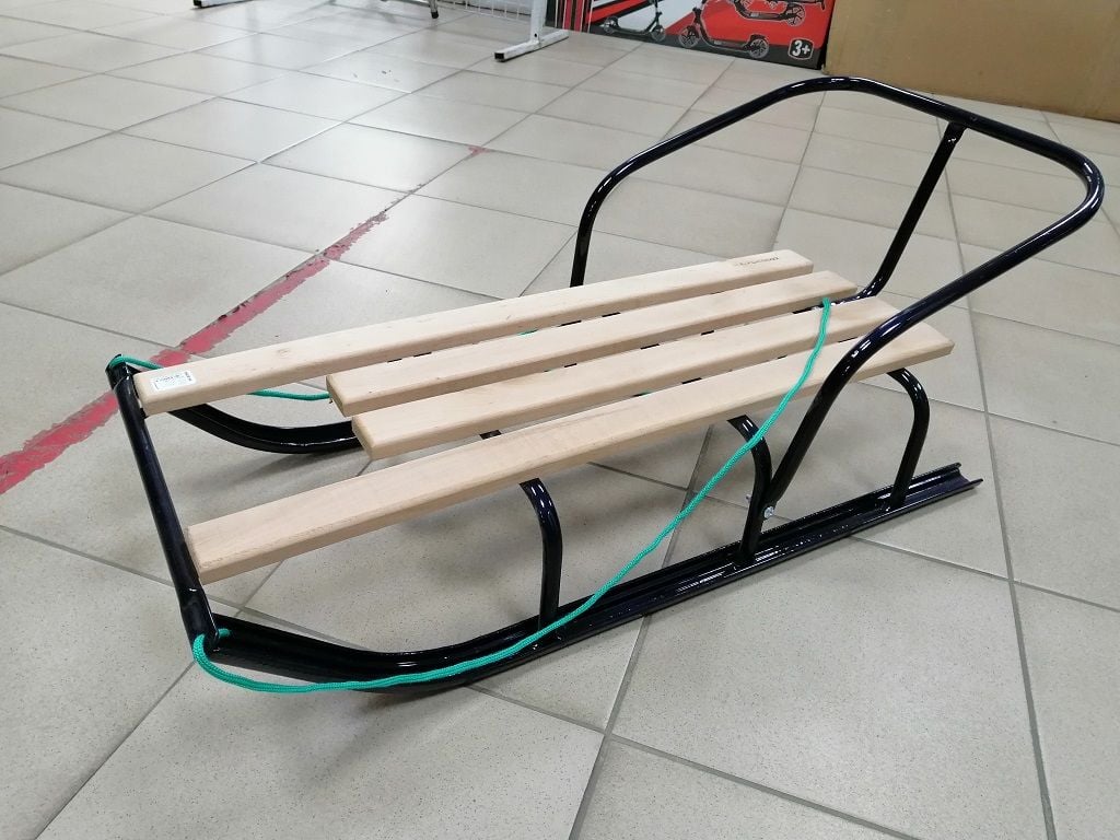 Санки зі спинкою 4 поздовжні планки дерево з мотузкою 995093 Україна