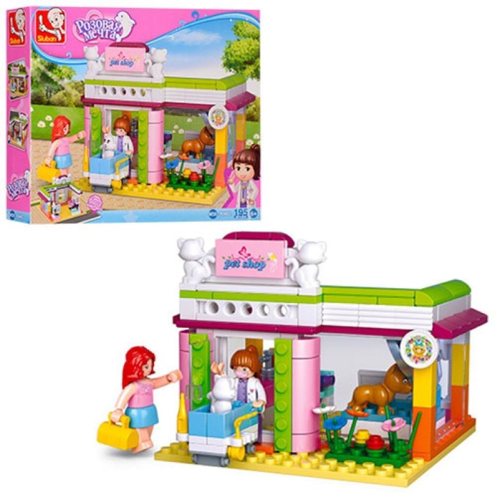 Конструктор типу лего 195 дет Girls Dream Зоомагазин фігурки у коробці 24*29*5см M38-B0602 sluban
