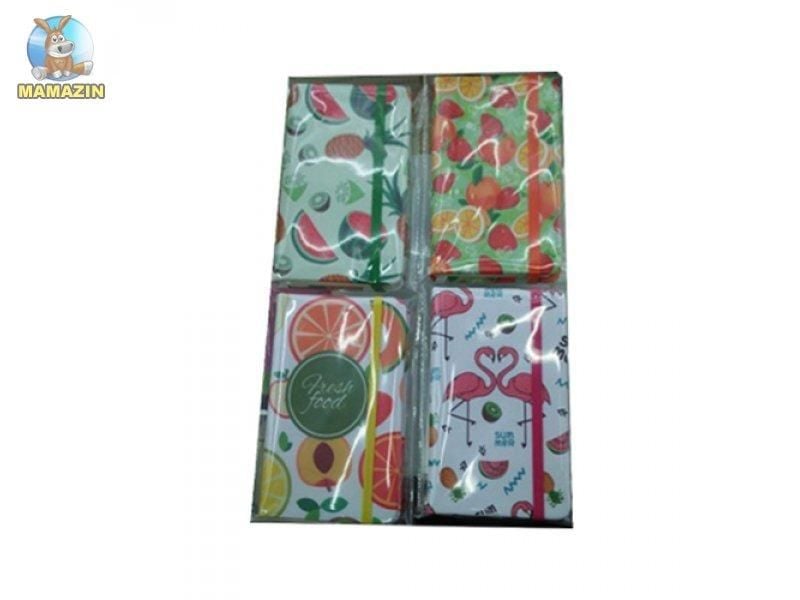 Блокнот А6 на резинці лінія фрукти XN-4613 Китай