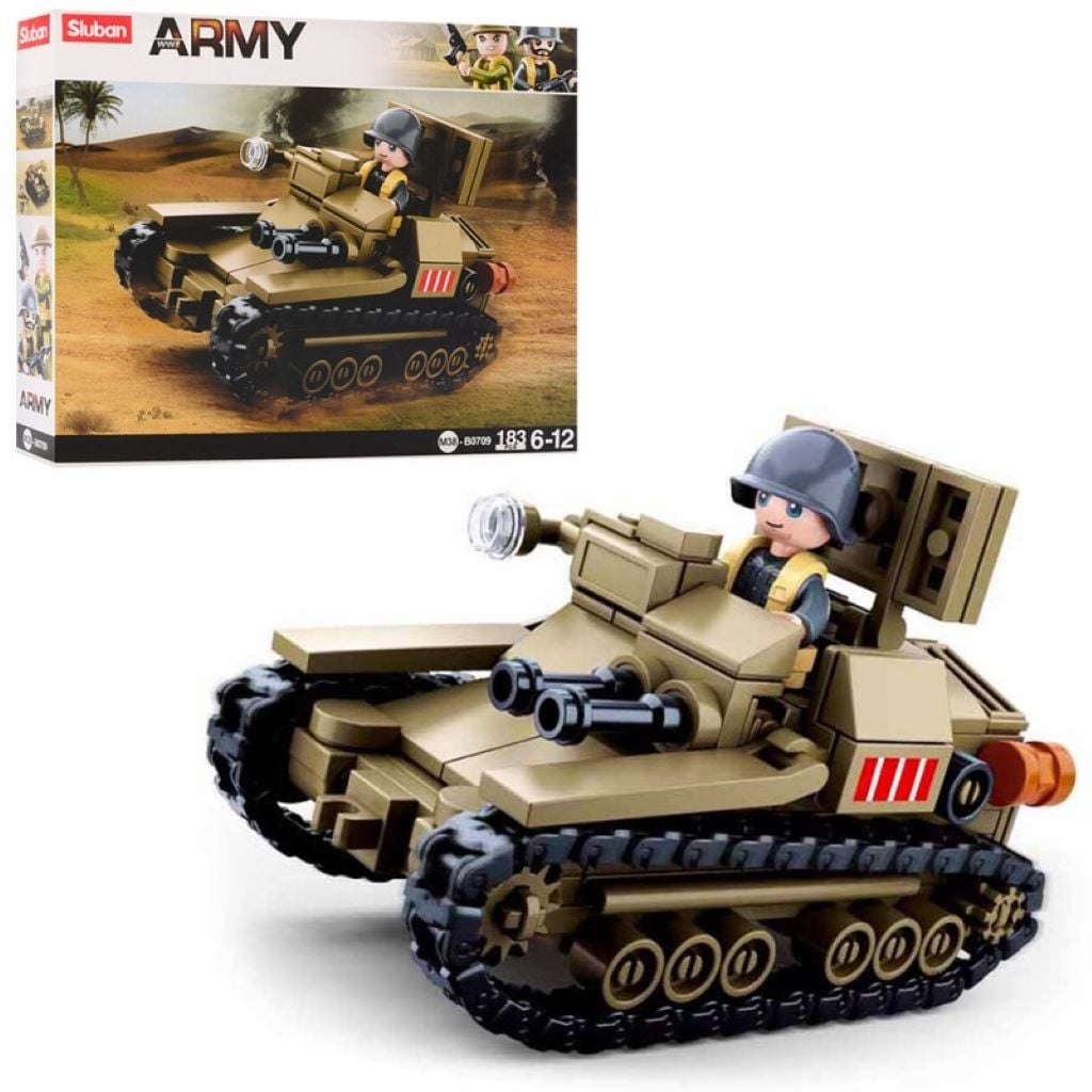 Конструктор типу лего ARMY 183дет ARMY Військова італійська танкетка Carro Veloce33 фігурка коробка 24*19*4,5см M38-B0709 sluban