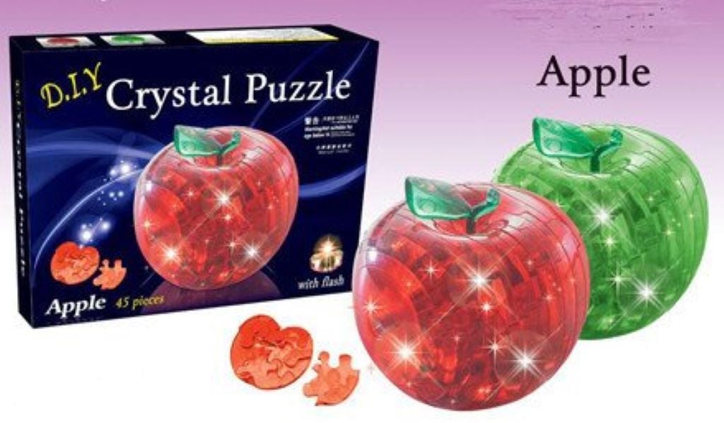 Пазли 44дет 3D кристал Яблуко світло в коробці 18*13,5*4см 9003 Китай