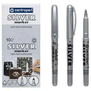 Маркер Silver стійкий практично на всіх матеріалах 1мм срібло 2670с centropen
