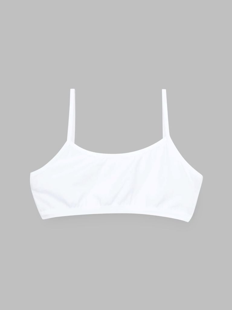 Майка топ для дівчинки трикотаж на тонких бретелях однотонна біла 5971 Donella 12-13р