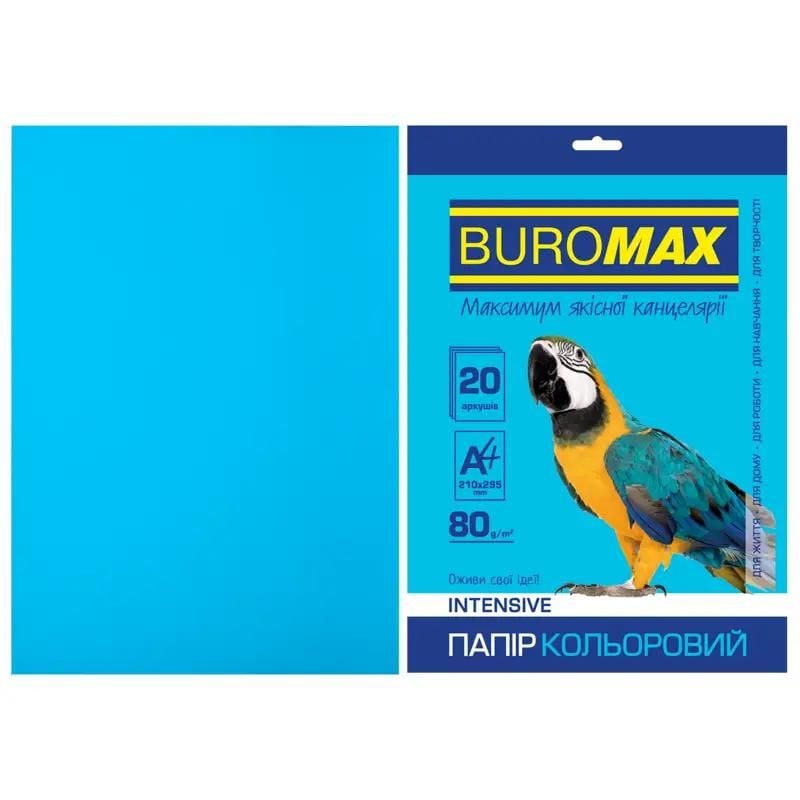 Папір кольоровий А4 80г світло-синій 20аркушів в пакеті BM2721320-30 Buromax