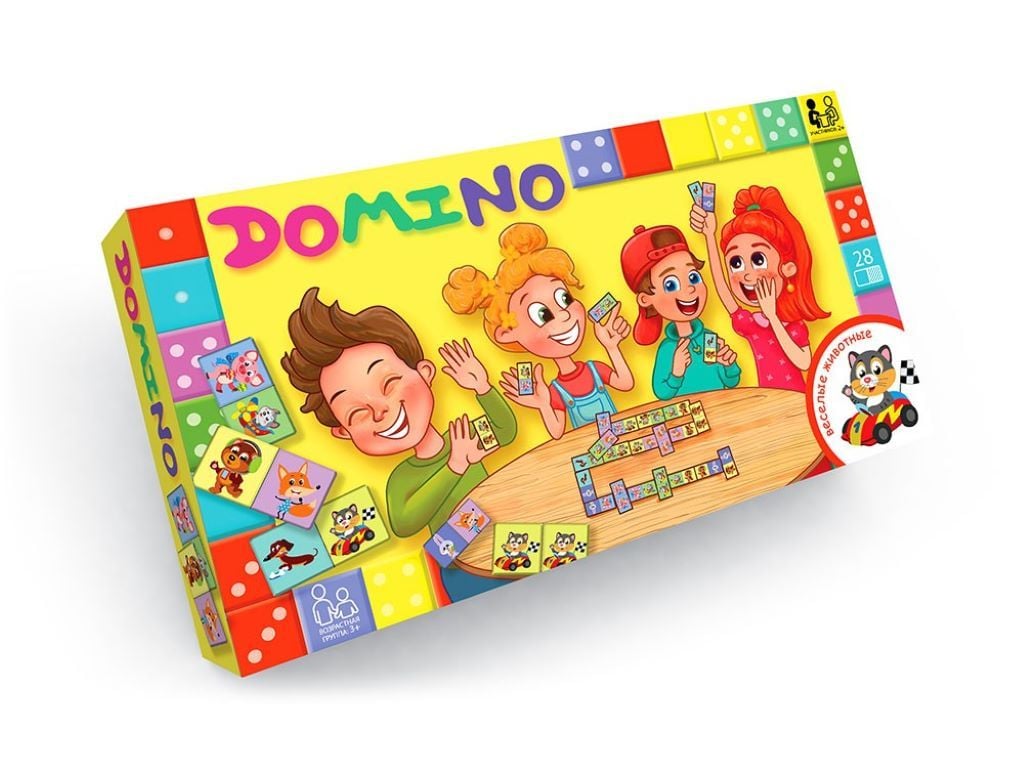 Настільна гра Доміно Веселі тварини 28шт у коробці 27*14*3см DT G-DMN-04 Danko toys