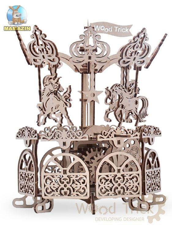 3D пазл фанера Карусель механічна коробка 190128 Китай