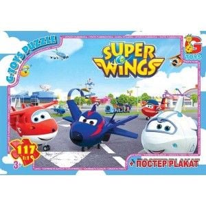 Пазли 117ел Super Wings+плакат коробці 19*13*3см UW230 danko toys