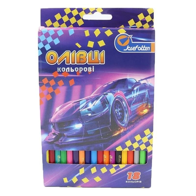 Олівці кольорові пластик 18шт 18 кол в коробці 1051A5-18 Josefotten