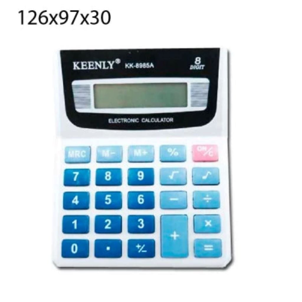 Калькулятор 8 розрядний 12*10*1см на батарейках у коробці 13*15*2см KK-8985A Keenly