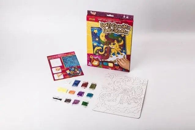 Картина Фреска з глітеру Поні 26*20,5см 9 кольорів по номерах РГН-02-01 Danko toys