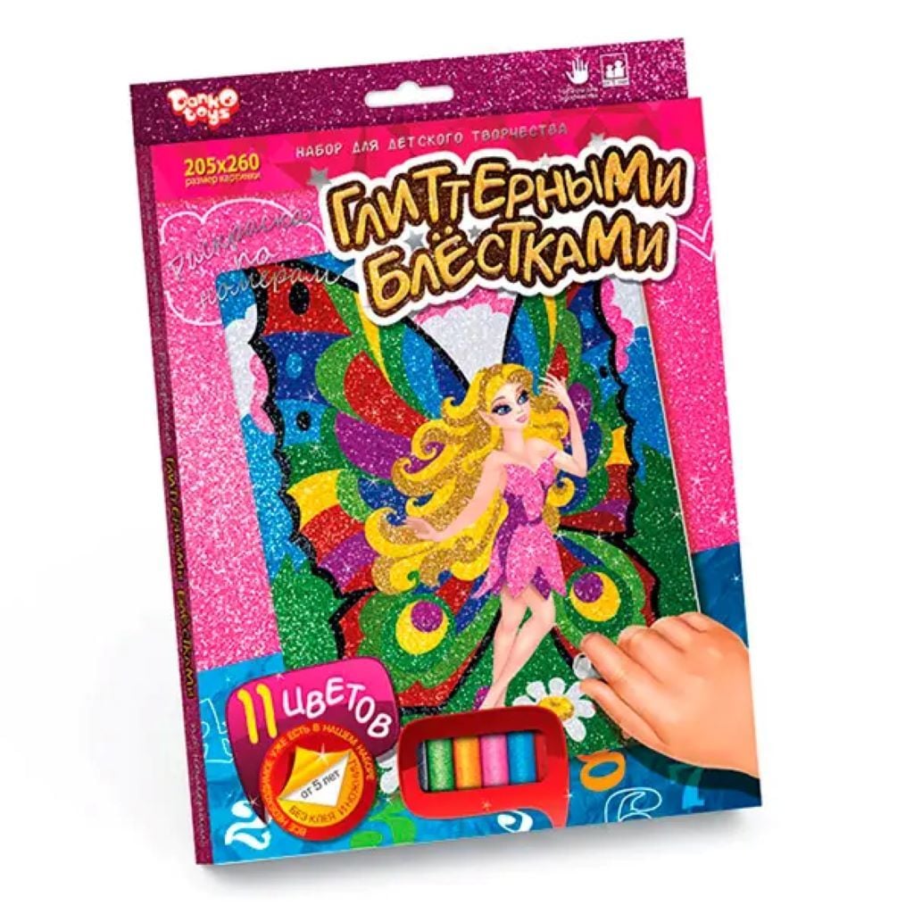 Картина Фреска з глітеру Фея 26*20,5см 11 кольорів по номерах РГН-02-05 Danko toys