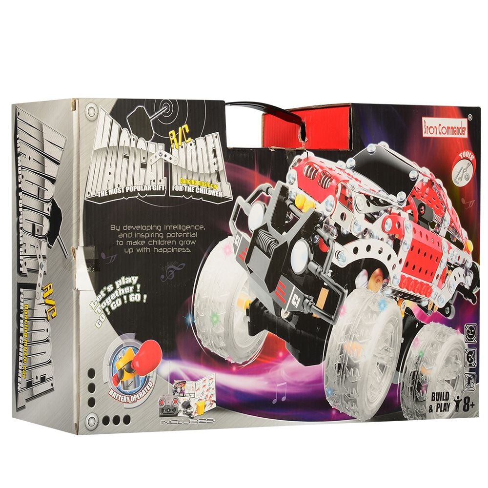 Конструкор металевий Джип р/у на бат 20см трюковий муз світло рез колеса коробка 47*27*13см 816E-3 Китай