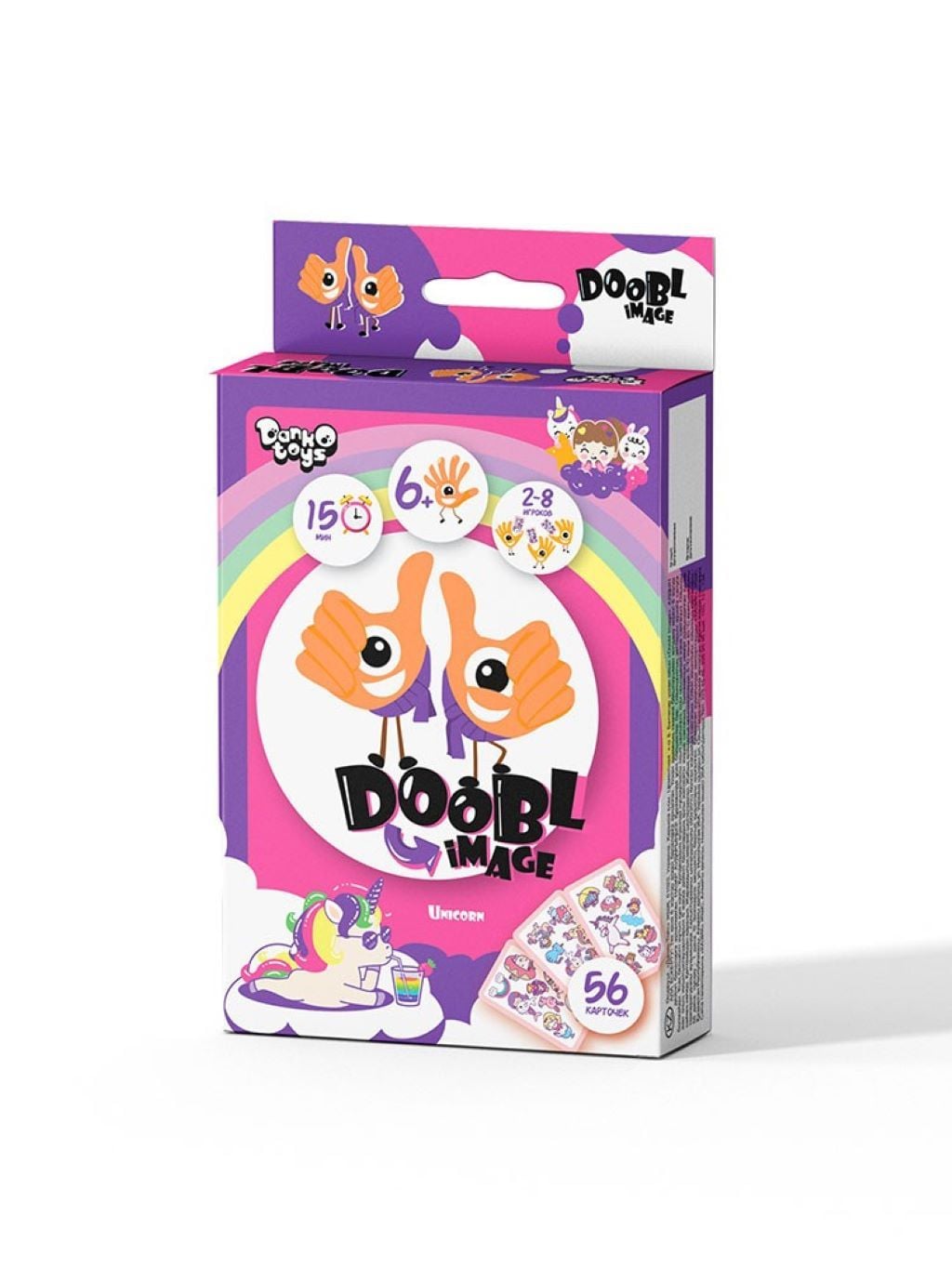 Настільна гра карткова Dooble image Unicorn рос 56 карток у коробці 15*9*2см DBI-02-04 Danko toys