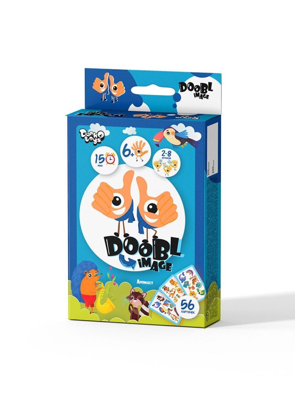 Настільна гра карткова Dooble image Animals рос 56 карток у коробці 15*9*2см DBI-02-03 Danko toys