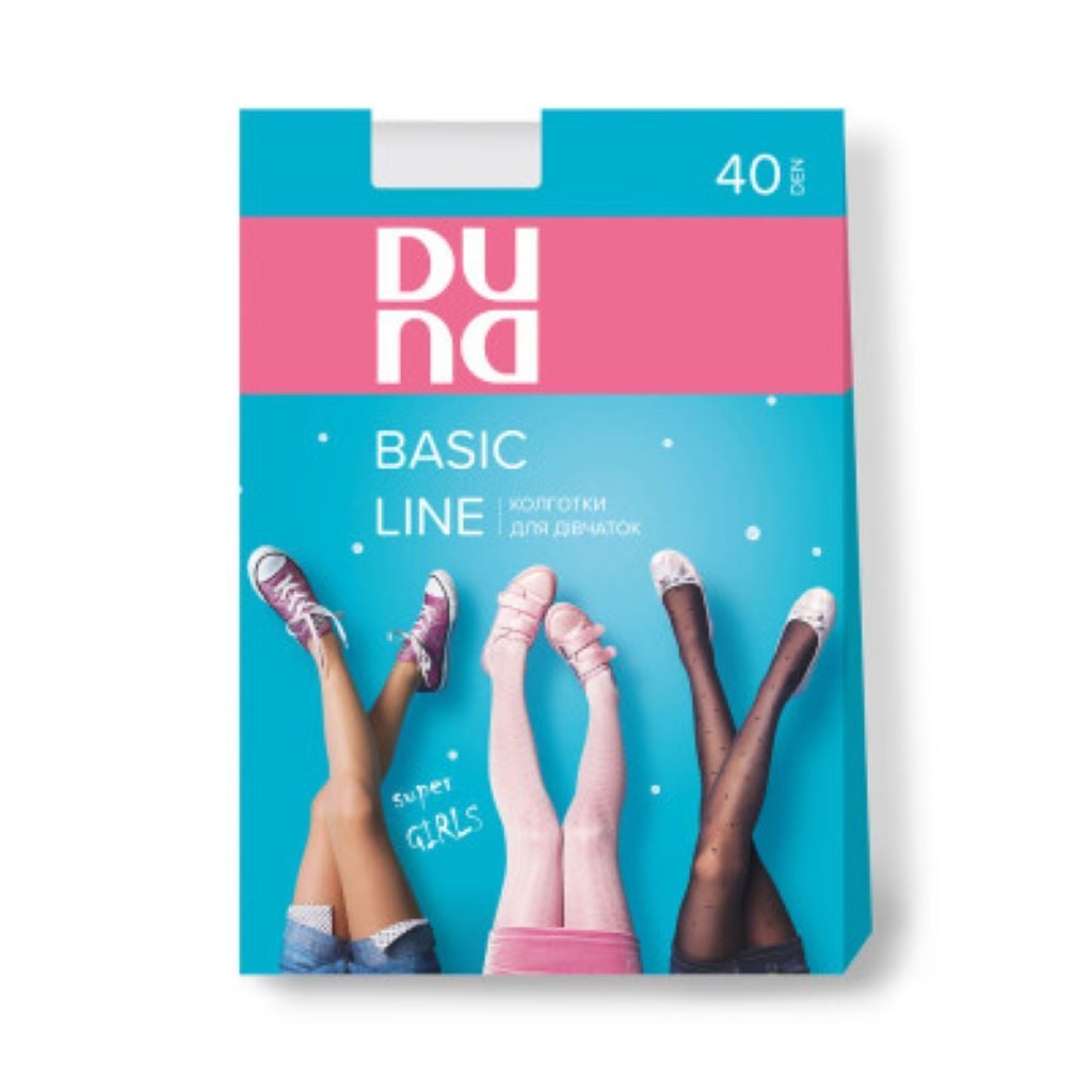 Колготи капронові 40 DEN однотонні білі 1401 Duna 134-140р