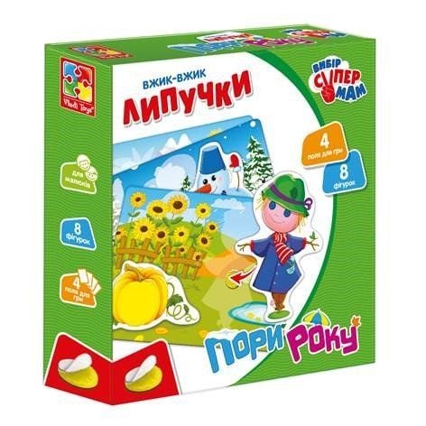 Гра з липучками вжик-вжик Пори року укр коробка 19*19*4см VT1302-23 Vladi Toys