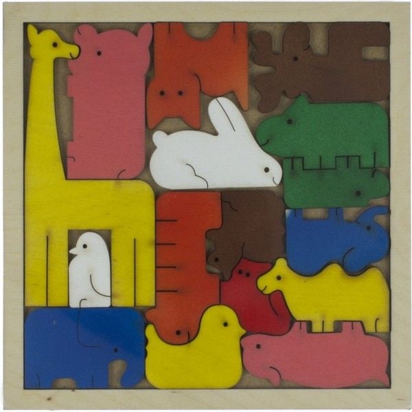 Тангран Тварини дерев'яний 18*18см в слюді HG-0044 україна