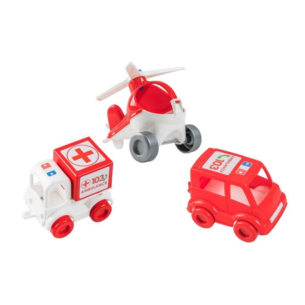 Авто Kids cars швидка допомога 10см 3 шт коробка 39549 wader