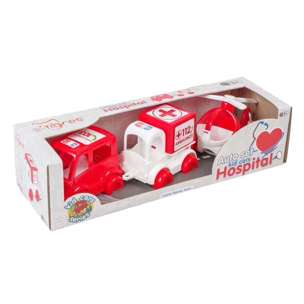 Авто Kids cars швидка допомога 10см 3 шт коробка 39549 wader