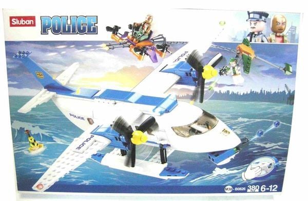 Конструктор типу лего 380дет поліція Гідролітак  у коробці 42*29*6,5см М38-В0826 sluban