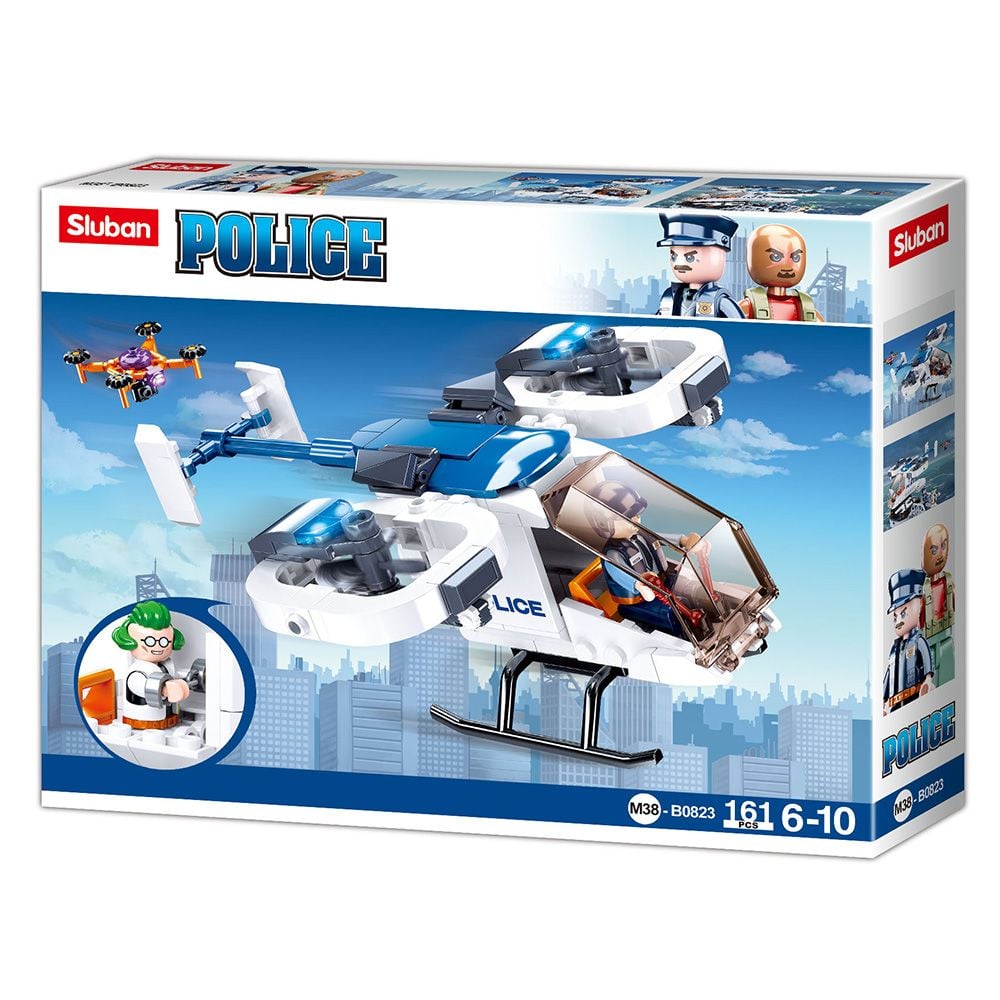Конструктор типу лего 161 дет поліція Гелікоптер у коробці 23,5*19*4см М38-В0823 sluban