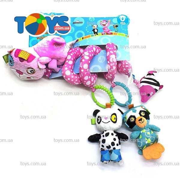 Брязкальце підвіска Тваринки м'яка спіраль з  прорізувачем на планшеті BT-T-0239 Китай
