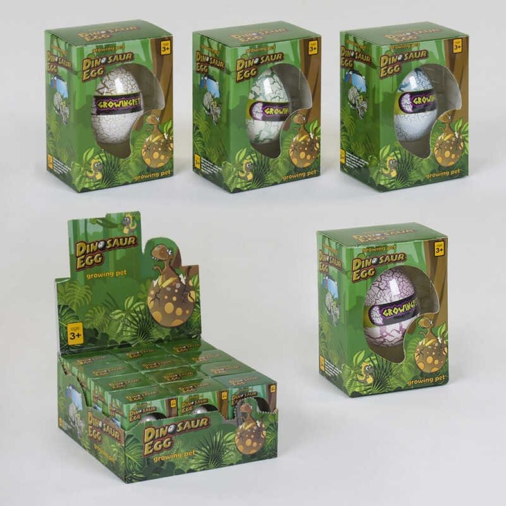 Яйцо зростаюче динозавр у блістері 4кольори в коробці C37601 Китай